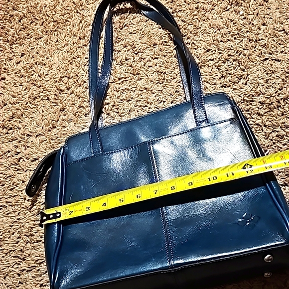 Patricia Nash Vintage Leather Rosedale Tote Caribbean Blue Purse - Picture 4 of 13